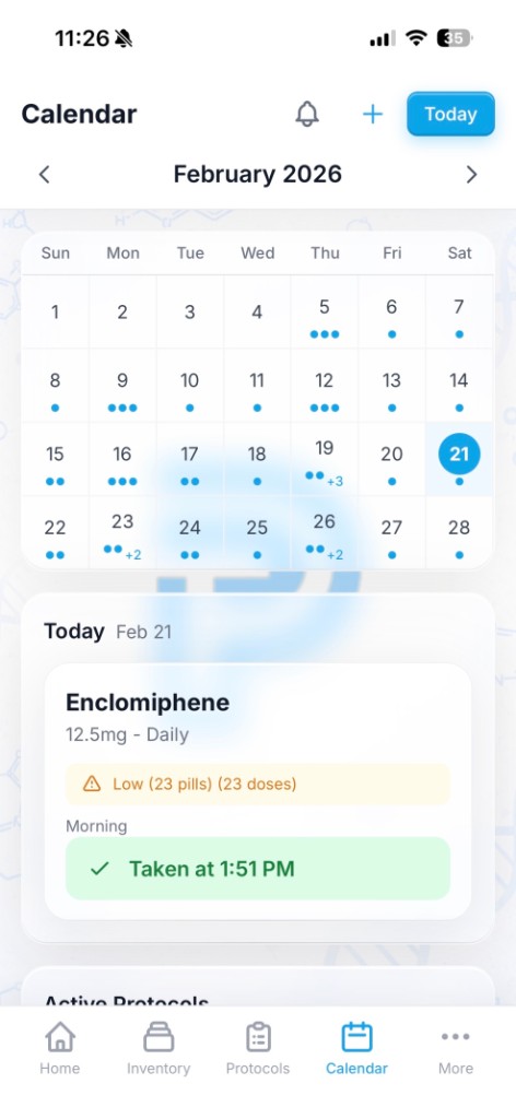 Calendar View - Light theme