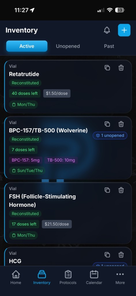 Inventory Management - Dark theme