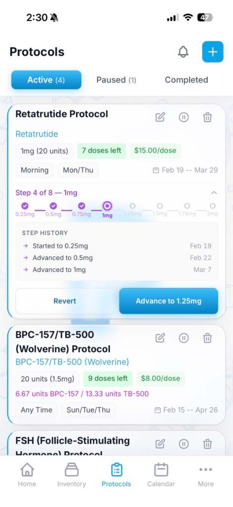Protocol Tracker - Light theme